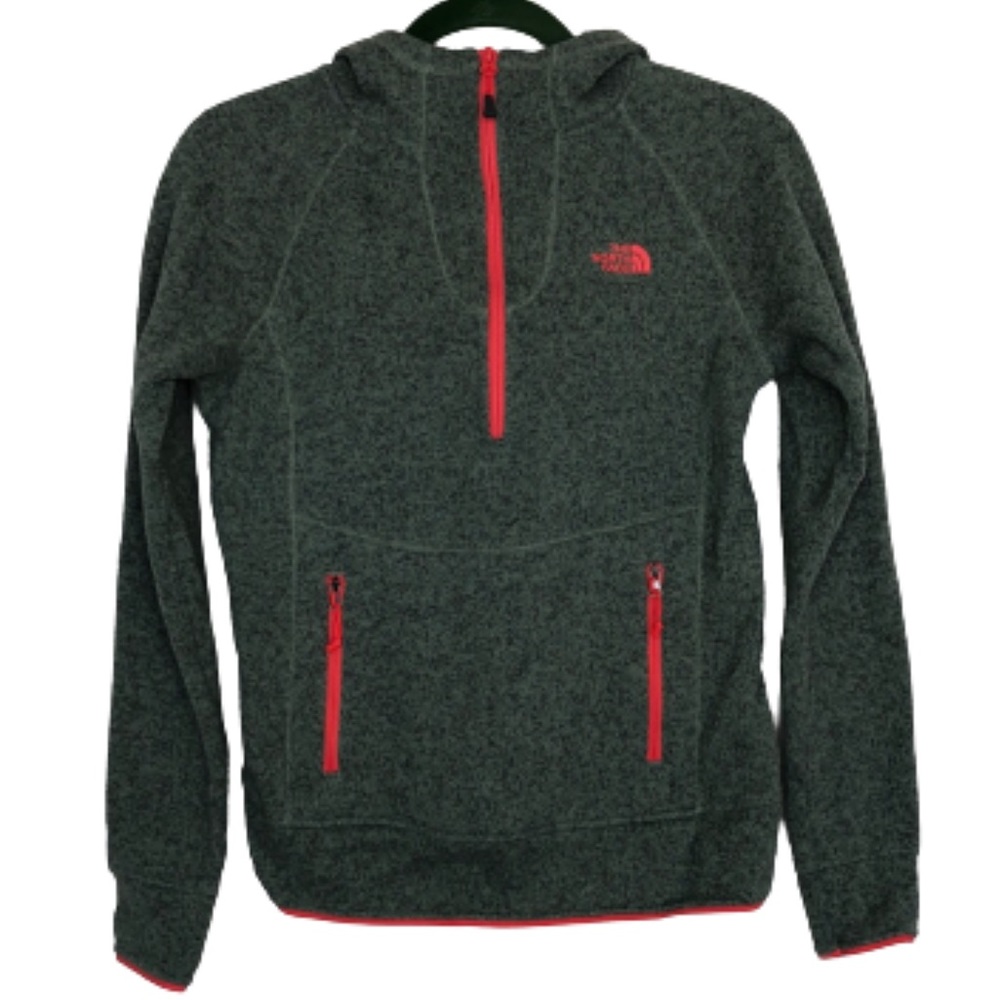 The North Face Pullover Jacket Women’s Green With Pink Trim Quarter Zip Size S